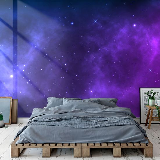 Picture of Hand Made Wallpaper 3D Mural Space background with realistic nebula and shining stars Colorful cosmos with stardust and milky way