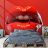 Picture of Hand Made Wallpaper 3D Mural Mouth 3D render lips red sexy lips beauty teeth wet digital art woman desire love