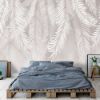 Picture of Hand Made Wallpaper 3D Mural Gray Tropical Leaves Fern Leaf