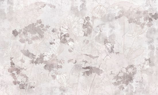 Picture of Hand Made Wallpaper 3D Mural Graphic wildflowers Floral background in loft modern style