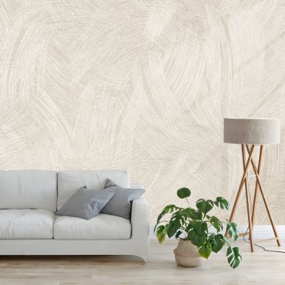 Picture of Hand Made Wallpaper 3D Mural Beige house with a scratch pattern pastel cream colored vintage