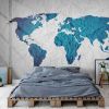 Picture of Hand Made Wallpaper 3D Mural map of the world background paper colour blue globe