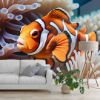 Picture of Hand Made Wallpaper 3D Mural ai generated clownfish fish nature aquarium underwater sea coral anemone 