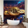 Picture of Hand Made Wallpaper 3D Mural bitcoin circuit board cryptocurrency crypto blockchain 