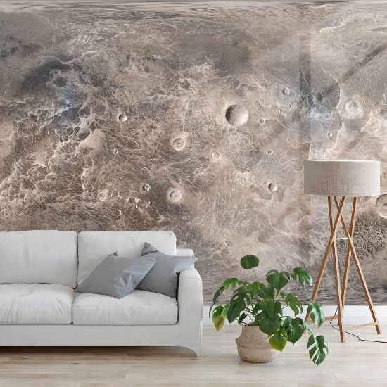 Picture of Hand Made Wallpaper 3D Mural map ceres planet moon space brown moon