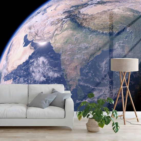 Picture of Hand Made Wallpaper 3D Mural  globe world map india srilanka