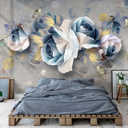 Picture of Hand Made Wallpaper 3D Wall Mural 3D PRINTED FLOWER WALLPAPER