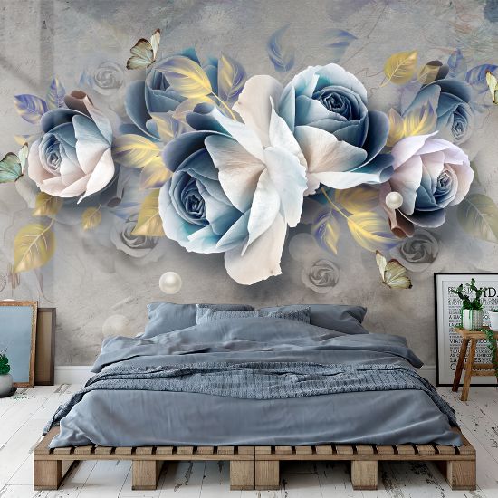 Picture of Hand Made Wallpaper 3D Wall Mural 3D PRINTED FLOWER WALLPAPER