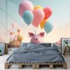 Picture of Hand Made Wallpaper 3D Wall Mural Kids Balloons Fb Pig Animation Clip