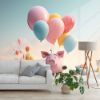 Picture of Hand Made Wallpaper 3D Wall Mural Kids Balloons Fb Pig Animation Clip