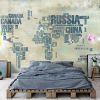 Picture of Hand Made Wallpaper 3D Wall Mural WorldMap Nordic Minimalist Modern Alphabet World Map Background Wall