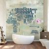 Picture of Hand Made Wallpaper 3D Wall Mural WorldMap Nordic Minimalist Modern Alphabet World Map Background Wall