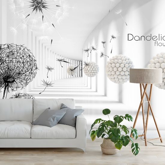 Picture of Hand Made Wallpaper 3D Wall Mural 3d Modern Dandelion Nordic Background Wall