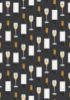 Picture of Hand Made Wallpaper 3D Wall Mural Wine Glasses And Bottles Seamless Pattern On Black Background, 