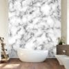 Picture of Hand Made Wallpaper 3D Wall Mural White Marble, Texture, Floor Tile, Wall Marble Tile Bathroom Tile, Kitchen Table Tile