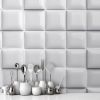 Picture of Hand Made Wallpaper 3D Wall Mural Contemporary Home White Ceramic Backdrop With Square Mosaic Design Perfect For And Kitchen Settings 3d Render