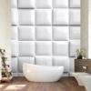 Picture of Hand Made Wallpaper 3D Wall Mural Contemporary Home White Ceramic Backdrop With Square Mosaic Design Perfect For And Kitchen Settings 3d Render