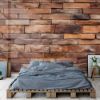 Picture of Hand Made Wallpaper 3D Wall Mural Brown Brick Wall Textured Wallpaper With A Design Backgrounds