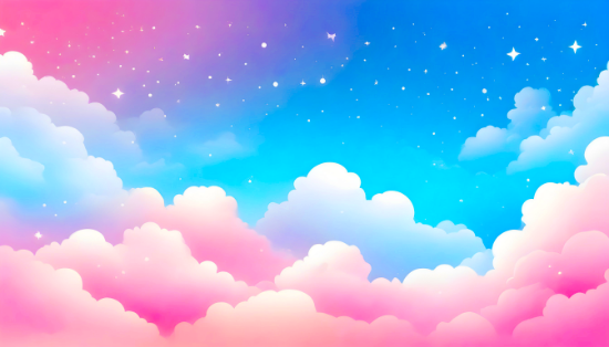 Picture of Hand Made Wallpaper 3D Wall Mural Magical Sky Or Unicorn Colored Sky Background Image For Kids