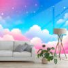 Picture of Hand Made Wallpaper 3D Wall Mural Magical Sky Or Unicorn Colored Sky Background Image For Kids