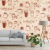 Picture of Hand Made Wallpaper 3D Wall Mural Dinding Latar Belakang Perkakas Cafe Retro Yang Digambar Tangan