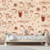 Picture of Hand Made Wallpaper 3D Wall Mural Dinding Latar Belakang Perkakas Cafe Retro Yang Digambar Tangan