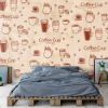 Picture of Hand Made Wallpaper 3D Wall Mural Dinding Latar Belakang Perkakas Cafe Retro Yang Digambar Tangan