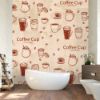 Picture of Hand Made Wallpaper 3D Wall Mural Dinding Latar Belakang Perkakas Cafe Retro Yang Digambar Tangan