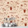 Picture of Hand Made Wallpaper 3D Wall Mural Dinding Latar Belakang Perkakas Cafe Retro Yang Digambar Tangan