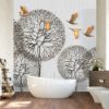 Picture of Hand Made Wallpaper 3D Wall Mural Modern Minimalist Nordic Style 3D Floating Branches And Birds Wallpaper Wall