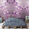 Picture of Hand Made Wallpaper 3D Wall Mural Modern Purple 3d Stereo Abstract Retro Dandelion Butterfly Tv Back