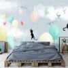 Picture of Hand Made Wallpaper 3D Wall Mural Drawing Simple Cute Cartoon Balloon Children's Room Fresh Tv Background Wall