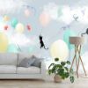 Picture of Hand Made Wallpaper 3D Wall Mural Drawing Simple Cute Cartoon Balloon Children's Room Fresh Tv Background Wall