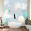 Picture of Hand Made Wallpaper 3D Wall Mural Drawing Simple Cute Cartoon Balloon Children's Room Fresh Tv Background Wall