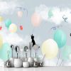 Picture of Hand Made Wallpaper 3D Wall Mural Drawing Simple Cute Cartoon Balloon Children's Room Fresh Tv Background Wall