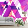 Picture of Hand Made Wallpaper 3D Wall Mural New Modern Contrast Color Triangle Geometric Figure 3d Tv Background Wall