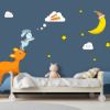 Picture of Hand Made Wallpaper Children Kids Rabbit Moon Carrot Deer 