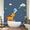 Picture of Hand Made Wallpaper Children Kids Rabbit Moon Carrot Deer 