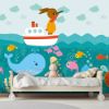 Picture of Hand Made Wallpaper Nordic Creative Drawing Ocean Whale Illustration Children Room Background Wall Paper