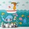 Picture of Hand Made Wallpaper Nordic Creative Drawing Ocean Whale Illustration Children Room Background Wall Paper