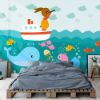 Picture of Hand Made Wallpaper Nordic Creative Drawing Ocean Whale Illustration Children Room Background Wall Paper