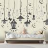 Picture of Hand Made Wallpaper Modern Minimalist Drawing Line Drawing Chandelier Children Room Background Wall