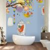 Picture of Hand Made Wallpaper 3D Wall Mural Cartoon Flower Branch Bird Cage Wall Stickers Kids