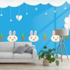 Picture of Hand Made Wallpaper 3D Wall Mural Cartoon Bunny Carrot Wall Stickers Kids Baby Room Decoration