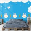 Picture of Hand Made Wallpaper 3D Wall Mural Cartoon Bunny Carrot Wall Stickers Kids Baby Room Decoration