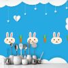 Picture of Hand Made Wallpaper 3D Wall Mural Cartoon Bunny Carrot Wall Stickers Kids Baby Room Decoration