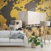 Picture of Hand Made Wallpaper 3D Wall Mural Logistic Transport Global Logistics A Truck Transporting Packages Across 3d World Map