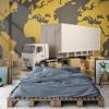 Picture of Hand Made Wallpaper 3D Wall Mural Logistic Transport Global Logistics A Truck Transporting Packages Across 3d World Map