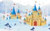 Picture of Hand Made Wallpaper Cute Snow Scene Castle Oil Painting Children's Room Background Wall Paper