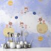 Picture of Hand Made Wallpaper New Modern Children Drawing Cartoon Children's Room Background Wall 